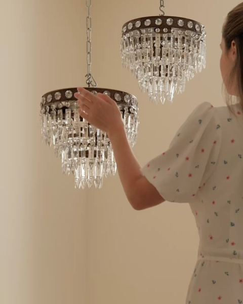 Пара винтажных люстр, Италия 60х